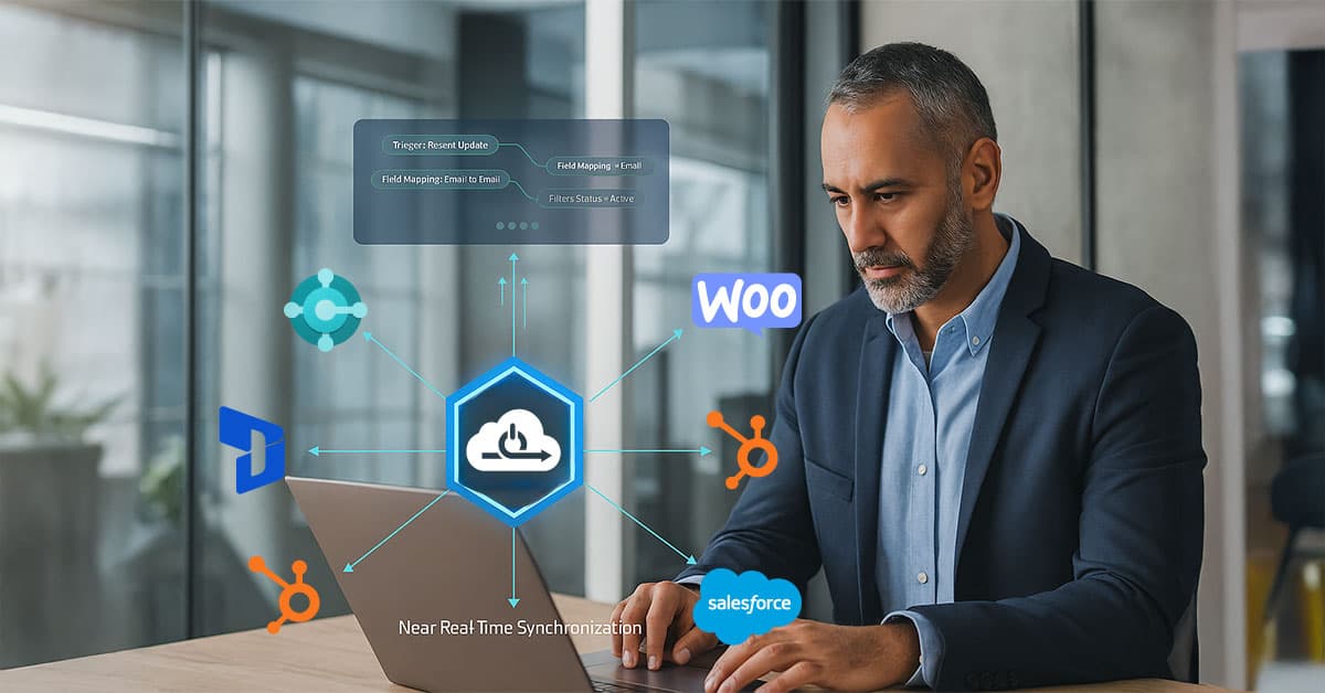 how aonflow synchronizes data across systems